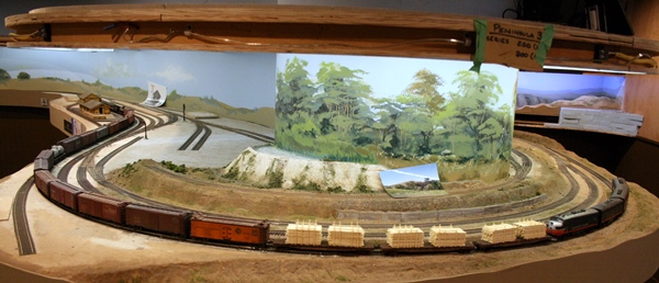 panorama photo of model railroad